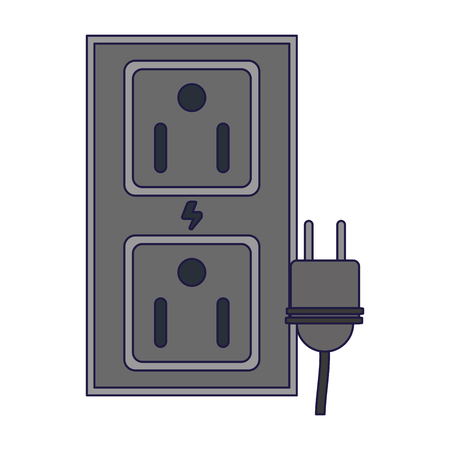 Plug and wire electric symbol vector illustration graphic designのイラスト素材