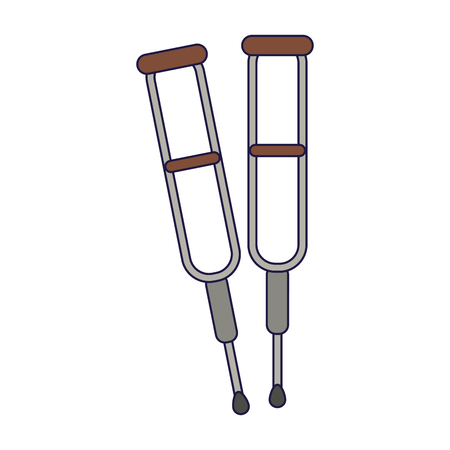 Crutches handicap symbol isolated vector illustration graphic designのイラスト素材