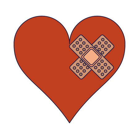 Heart with band aid symbol vector illustration graphic designのイラスト素材