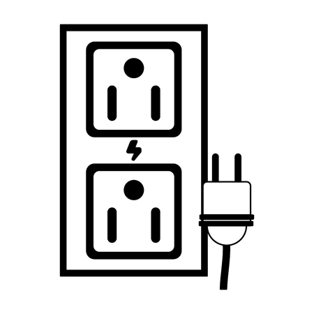 Plug and wire electric symbol vector illustration graphic designのイラスト素材