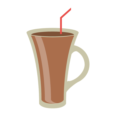 coffee cold drink with straw vector illustration graphic designのイラスト素材