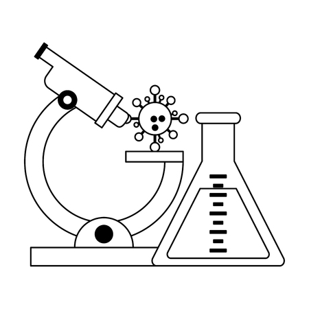 Medical and healthcare microscope flask and atom vector illustration graphic designのイラスト素材