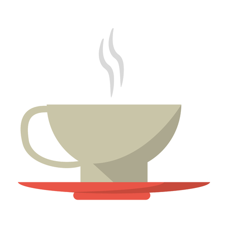 coffee hot drink in cup on dish vector illustration graphic designのイラスト素材
