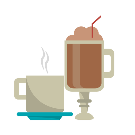 Coffee drinks milkshake and mug vector illustration graphic designのイラスト素材