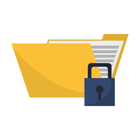 folder with padlock symbol vector illustration graphic designのイラスト素材