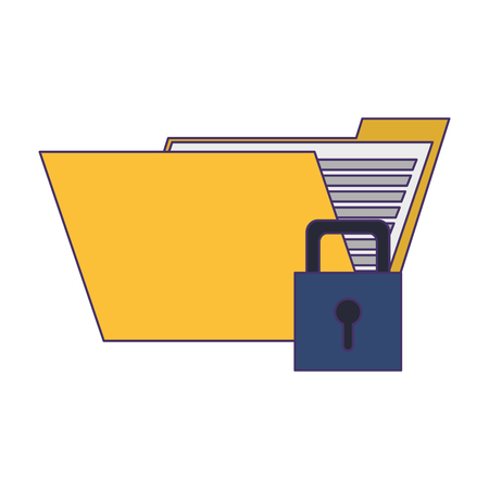 folder with padlock symbol vector illustration graphic designのイラスト素材
