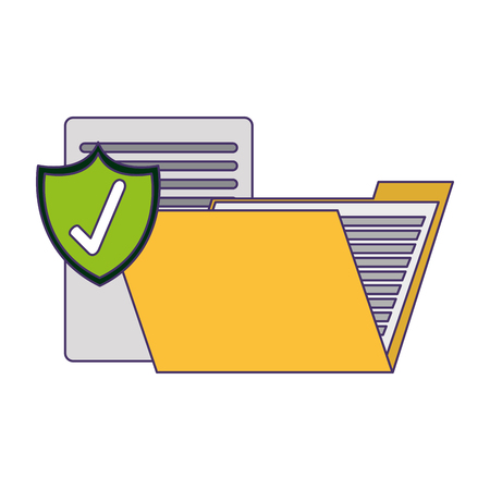 folder with documents protected vector illustration graphic designのイラスト素材