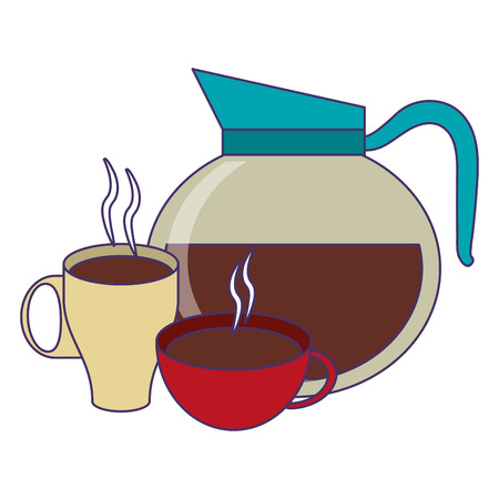 Coffee drinks kettle serving cups vector illustration graphic designのイラスト素材