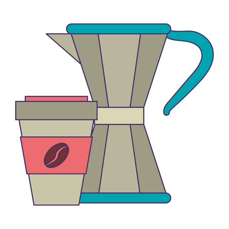 Coffee drinks kettle and coffee to go vector illustration graphic designのイラスト素材