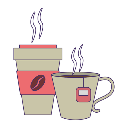 Coffee drinks mug and cup to go vector illustration graphic designのイラスト素材