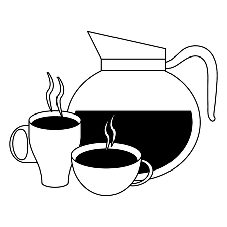 Coffee drinks kettle serving cups vector illustration graphic designのイラスト素材