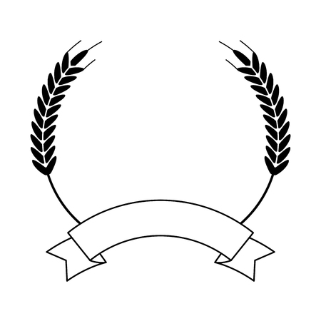 Wheat food symbol with blank ribbon banner vector illustration graphic designのイラスト素材