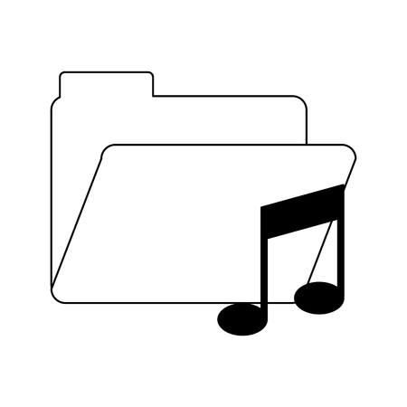 Folder with music note symbol vector illustration graphic designのイラスト素材