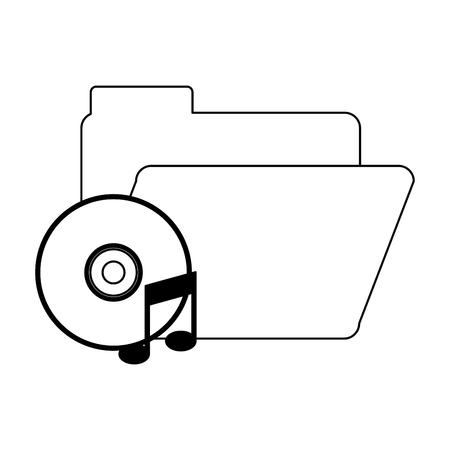 Folder with music cd rom vector illustration graphic designのイラスト素材