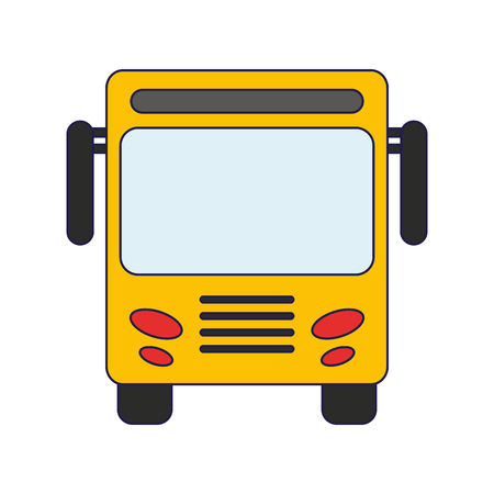 public bus frontview isolated vector illustration graphic designのイラスト素材