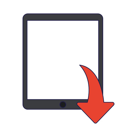 tablet downloading files symbol vector illustration graphic designのイラスト素材