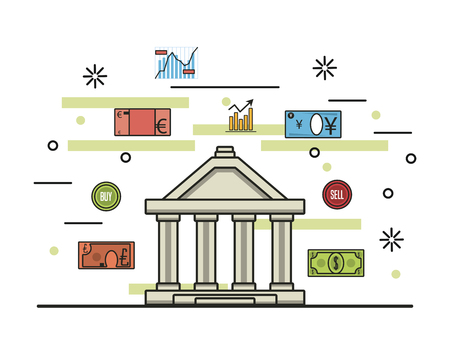 Business stock exchange money and investments vector illustration graphic designのイラスト素材