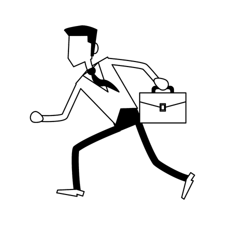 businessman running with briefcase vector illustration graphic designのイラスト素材