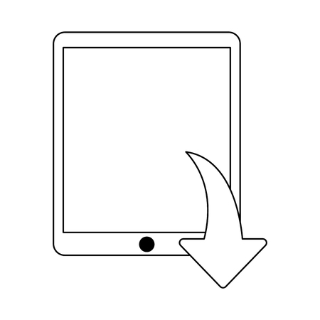tablet downloading files symbol vector illustration graphic designのイラスト素材