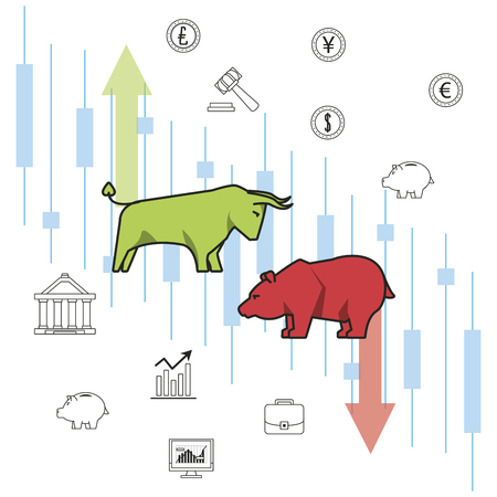 Business stock exchange money and investments vector illustration graphic designのイラスト素材