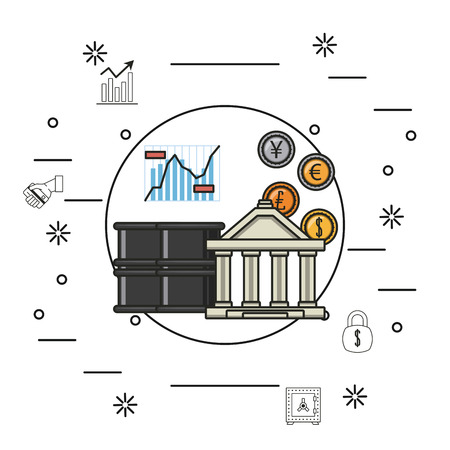 Business stock exchange money and investments vector illustration graphic designのイラスト素材