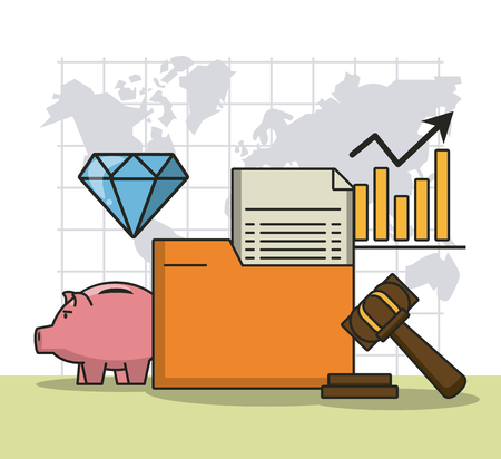 Business stock exchange money and investments vector illustration graphic designのイラスト素材