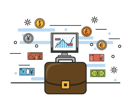 Business stock exchange money and investments vector illustration graphic designのイラスト素材