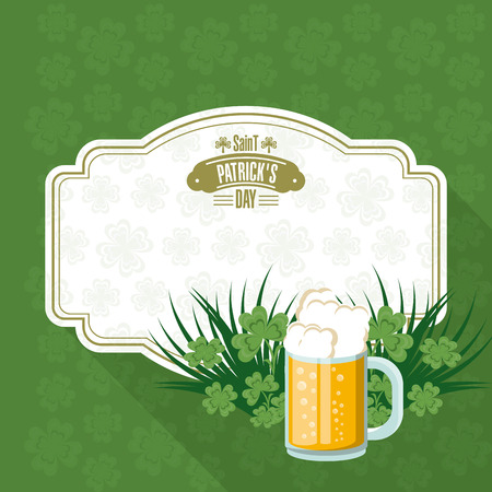 Saint patricks day card with beer cartoons vector illustration graphic designのイラスト素材
