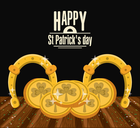Saint patricks day card with cartoons vector illustration graphic designのイラスト素材