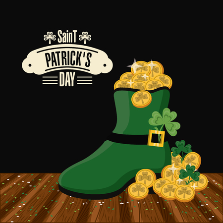 Saint patricks day card with cartoons vector illustration graphic designのイラスト素材