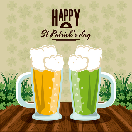 Saint patricks day card with cartoons vector illustration graphic designのイラスト素材