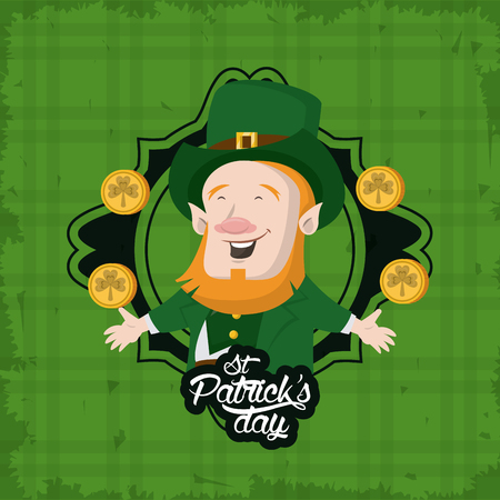 Saint patricks day card with elf cartoons vector illustration graphic designのイラスト素材