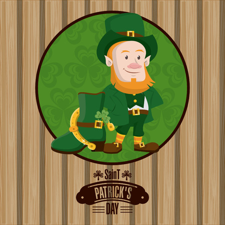 Saint patricks day card with elf cartoons vector illustration graphic designのイラスト素材