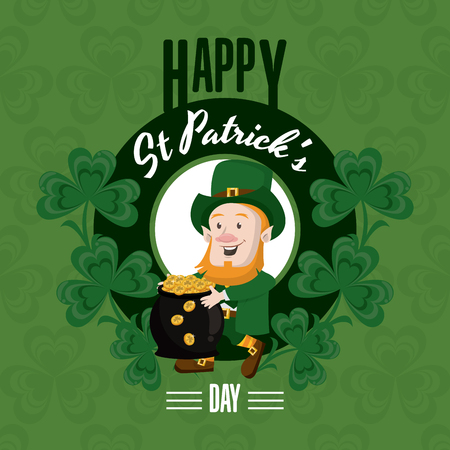 Saint patricks day card with elf cartoons vector illustration graphic designのイラスト素材