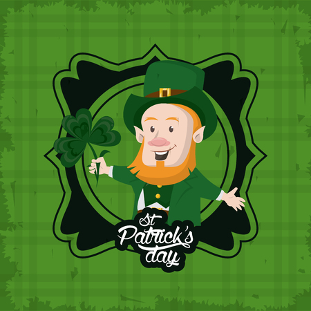 Saint patricks day card with elf cartoons vector illustration graphic designのイラスト素材