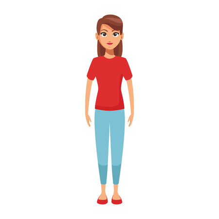 young woman body cartoon vector illustration graphic designのイラスト素材