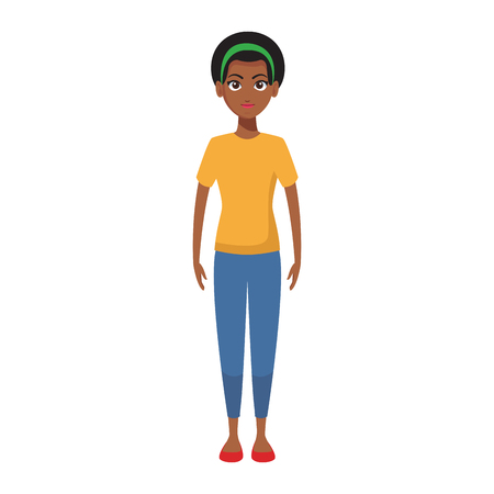young woman body cartoon vector illustration graphic designのイラスト素材