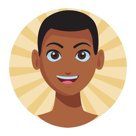 young man face cartoon vector illustration graphic designのイラスト素材