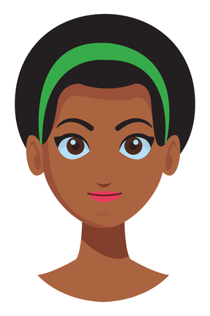 young woman face cartoon vector illustration graphic designのイラスト素材