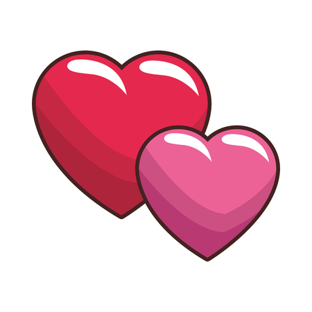 love hearts cartoon vector illustration graphic designのイラスト素材