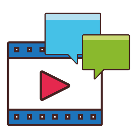 technology element with speech bubbles cartoon vector illustration graphic designのイラスト素材