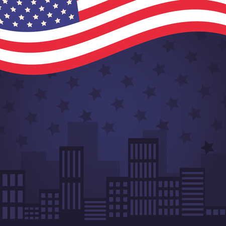 american flag background cartoon vector illustration graphic designのイラスト素材