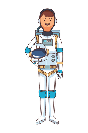 space astronaut body cartoon vector illustration graphic designのイラスト素材