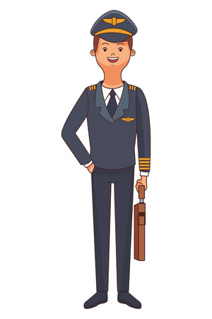 airplane pilot body cartoon vector illustration graphic designのイラスト素材