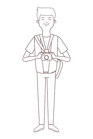 news journalist cartoon vector illustration graphic designのイラスト素材