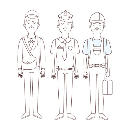 labor day professional men cartoon vector illustration graphic designのイラスト素材