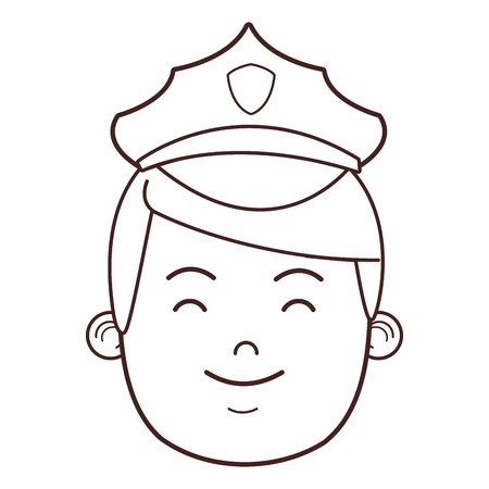 police man face cartoon vector illustration graphic designのイラスト素材