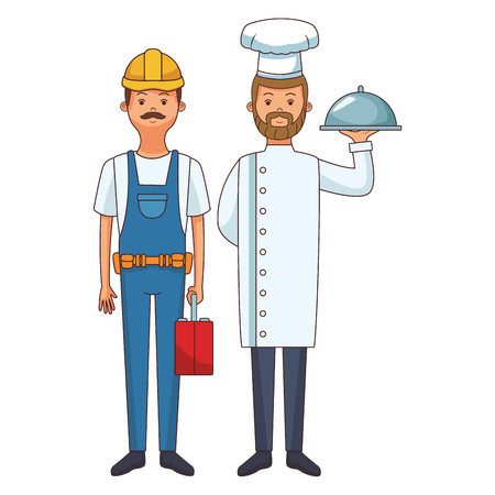 labor day professional men cartoon vector illustration graphic designのイラスト素材