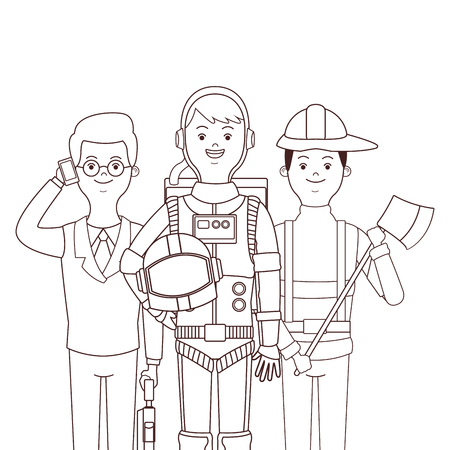 labor day professional men cartoon vector illustration graphic designのイラスト素材