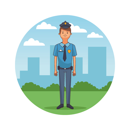 police man cartoon vector illustration graphic designのイラスト素材
